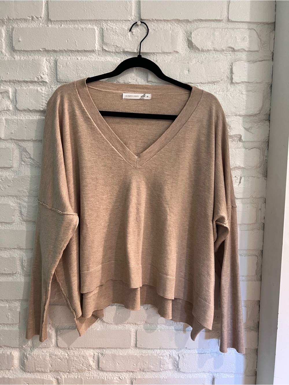 Altar'd State Soft Knit Sweater in Camel